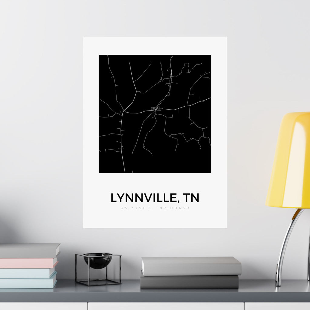 Lynnville, TN Minimal Map Poster
