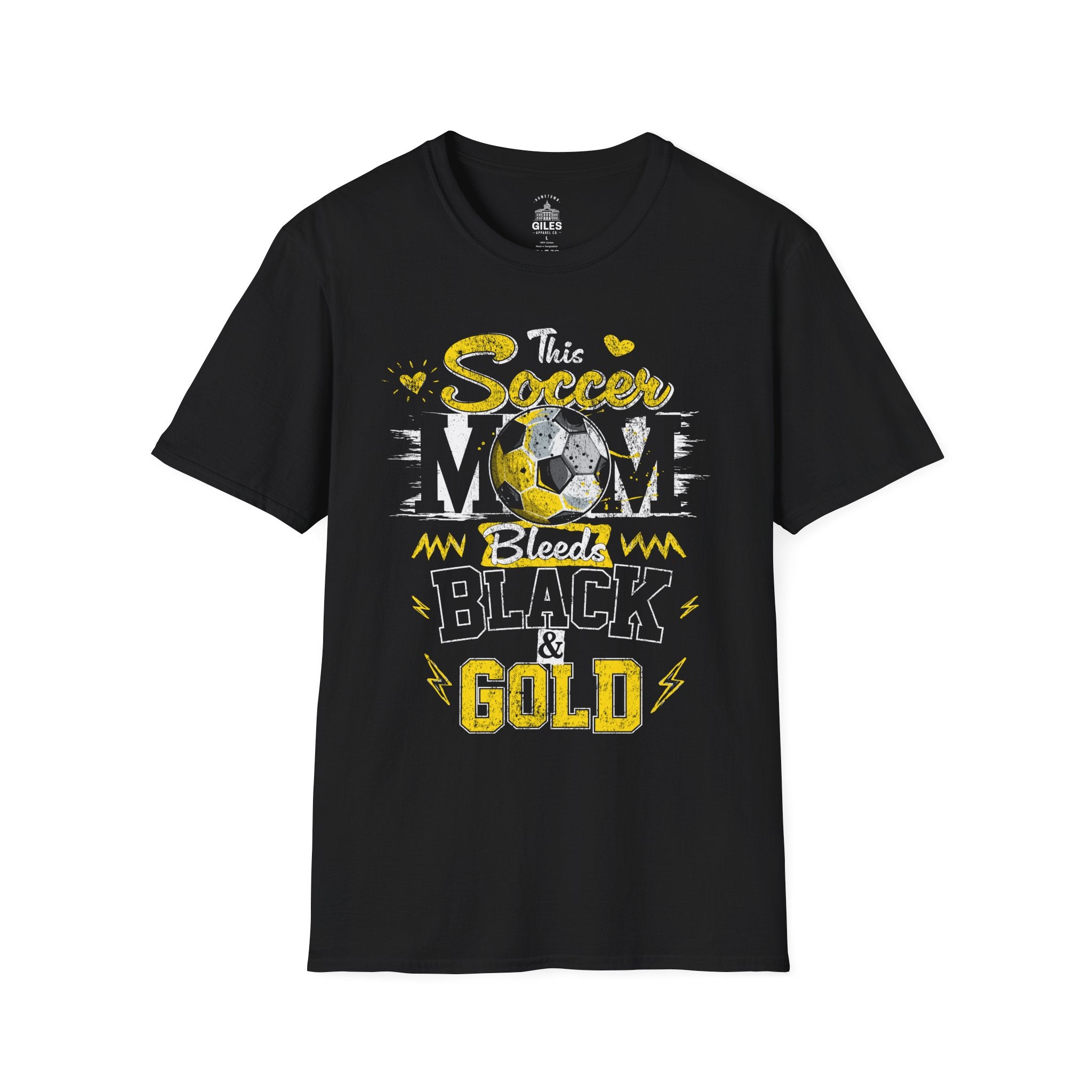 This Soccer Mom Bleeds Black & Gold — Tee