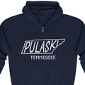 Pulaski Tennessee Zip Hoodie – Retro State Outline Pulaski TN Full-Zip Sweatshirt