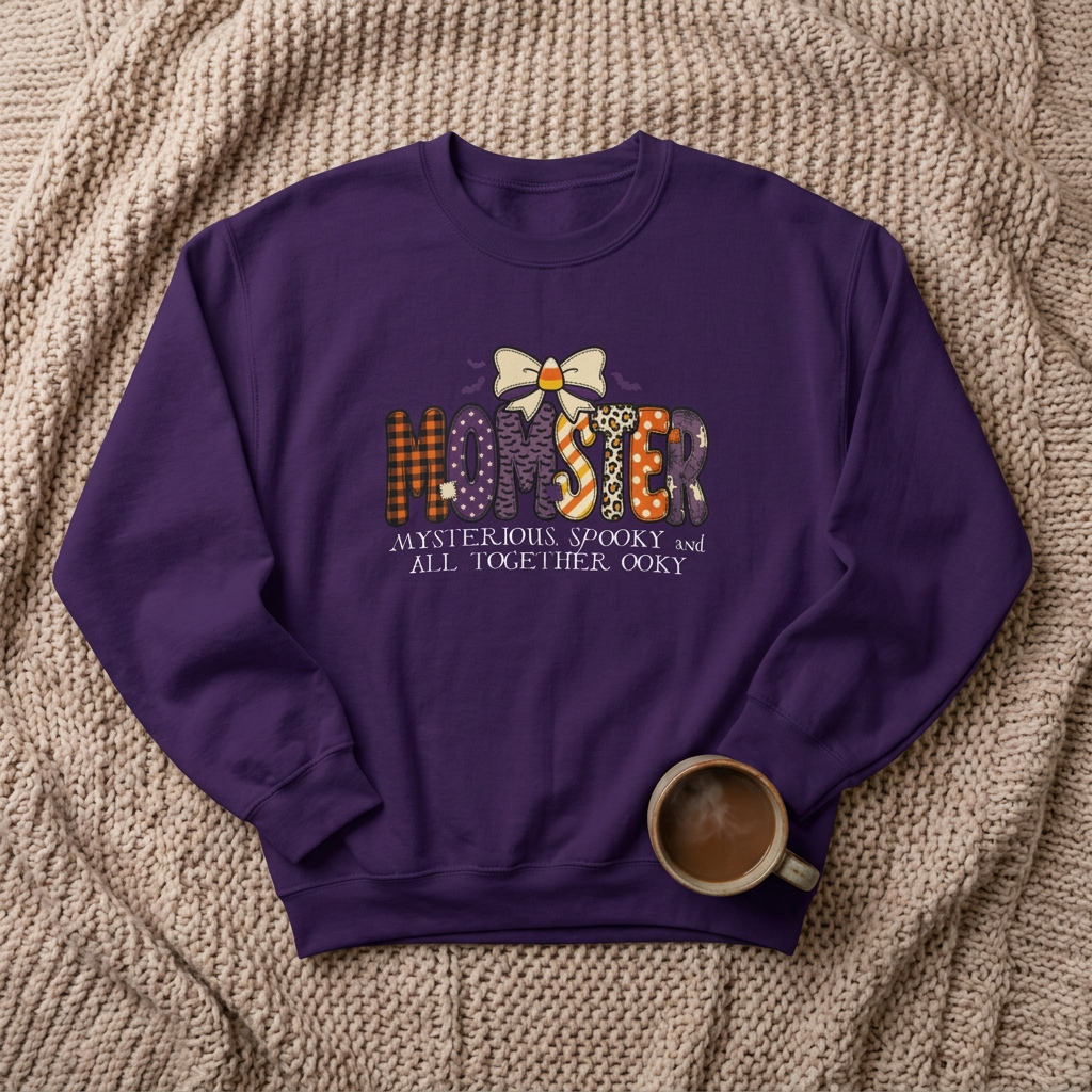 MOMster:  Mysterious, Spooky and All Together Ooky – Halloween Sweatshirt